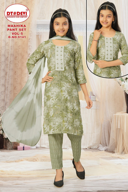 Maahika Vol 5 Dn 9141 Dt Devi Capsule Girls Readymade Pant Suits Exporter Gujarat