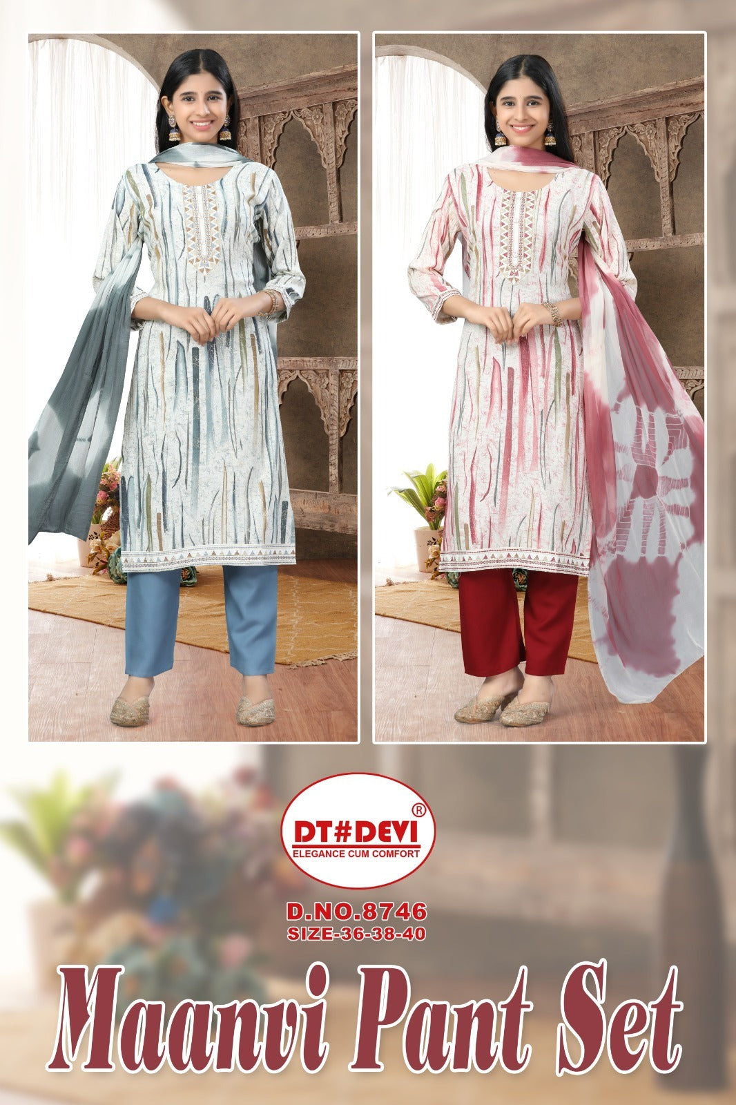 Maanvi 8746 Dt Devi Capsule Girls Readymade Pant Suits Manufacturer