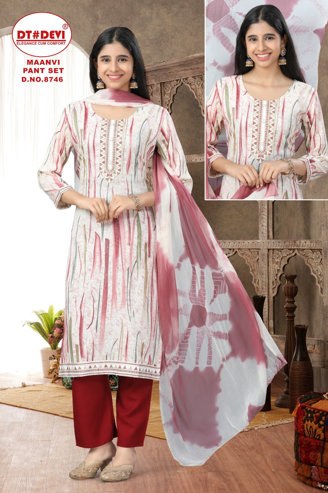 Maanvi 8746 Dt Devi Capsule Girls Readymade Pant Suits Manufacturer