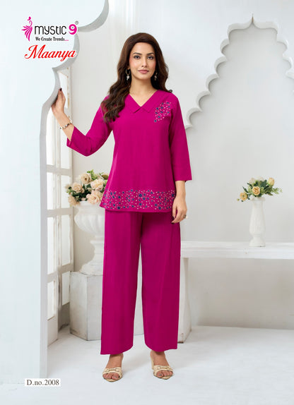 Maanya Vol 2 Mystic 9 Silk Co Ord Set Wholesale