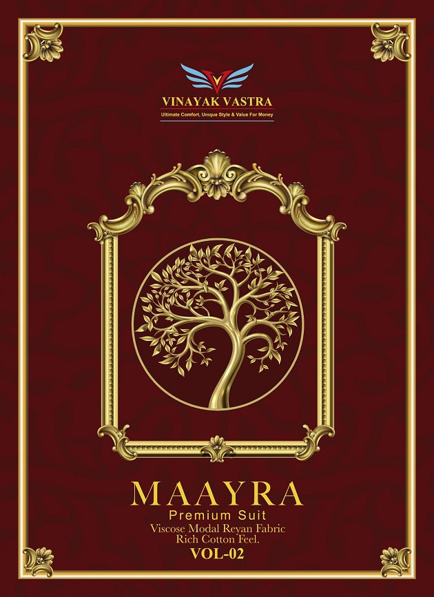 Maayra Vol 2 Vinayak Vastra Rayon Patiyala Style Suits Supplier Gujarat