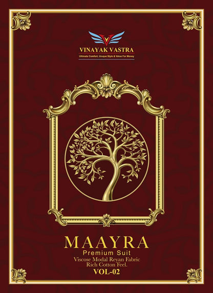 Maayra Vol 2 Vinayak Vastra Rayon Patiyala Style Suits Supplier Gujarat
