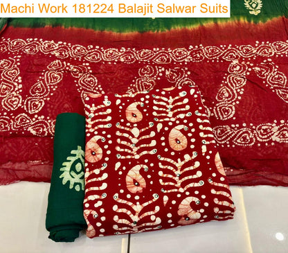 Machi Work 181224 Balajit Cotton Salwar Suits Manufacturer India