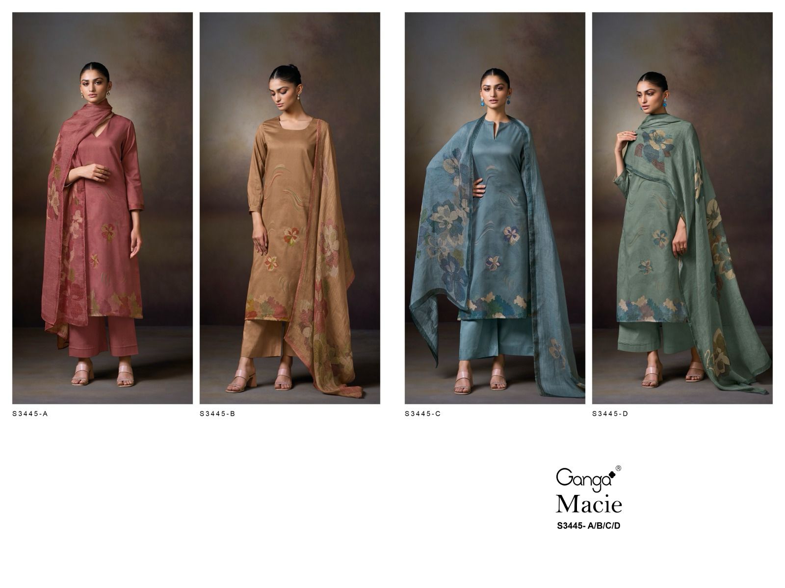 Macie S3445 Ganga Premium Cotton Plazzo Style Suits Wholesale Price