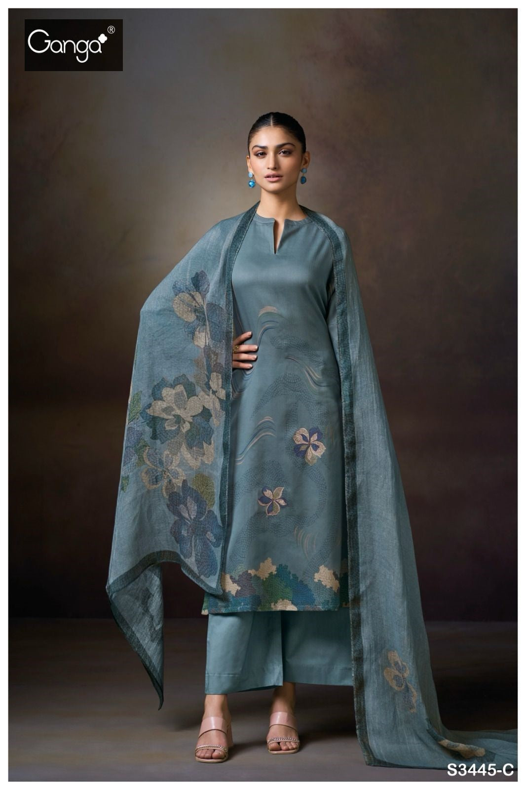 Macie S3445 Ganga Premium Cotton Plazzo Style Suits Wholesale Price