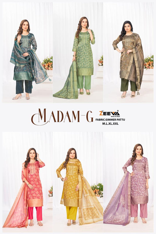 Madam G Zeeva Simmer Readymade Pant Style Suits Wholesaler