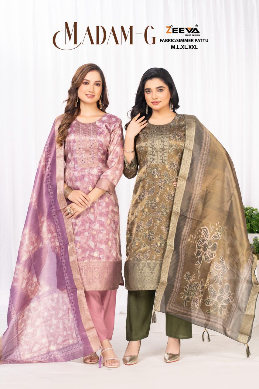 Madam G Zeeva Simmer Readymade Pant Style Suits Wholesaler