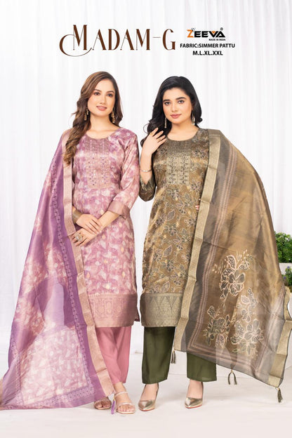 Madam G Zeeva Simmer Readymade Pant Style Suits Wholesaler