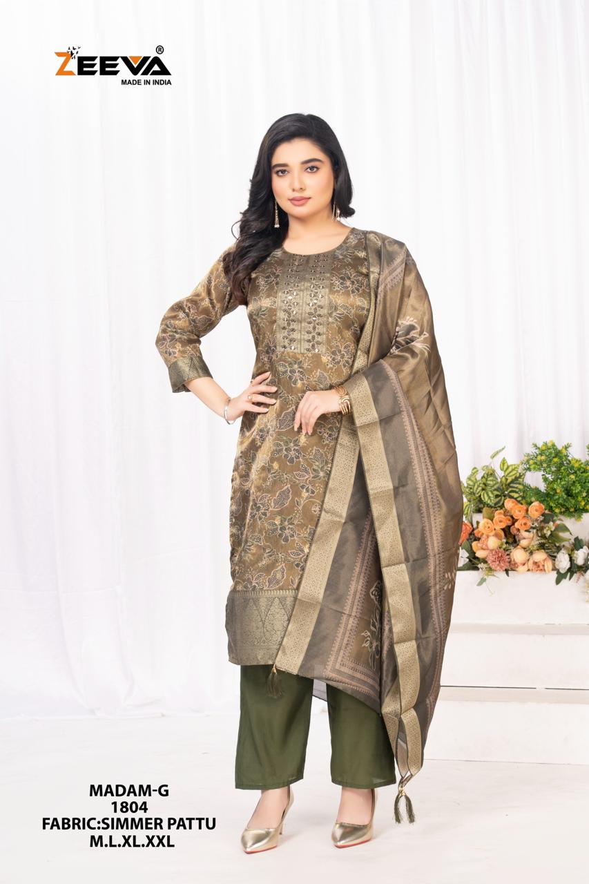 Madam G Zeeva Simmer Readymade Pant Style Suits Wholesaler