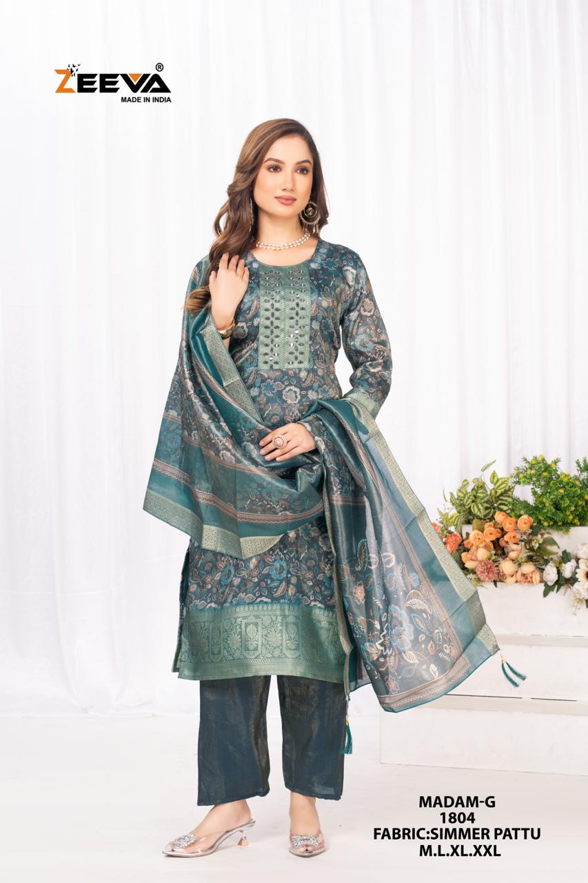 Madam G Zeeva Simmer Readymade Pant Style Suits Wholesaler