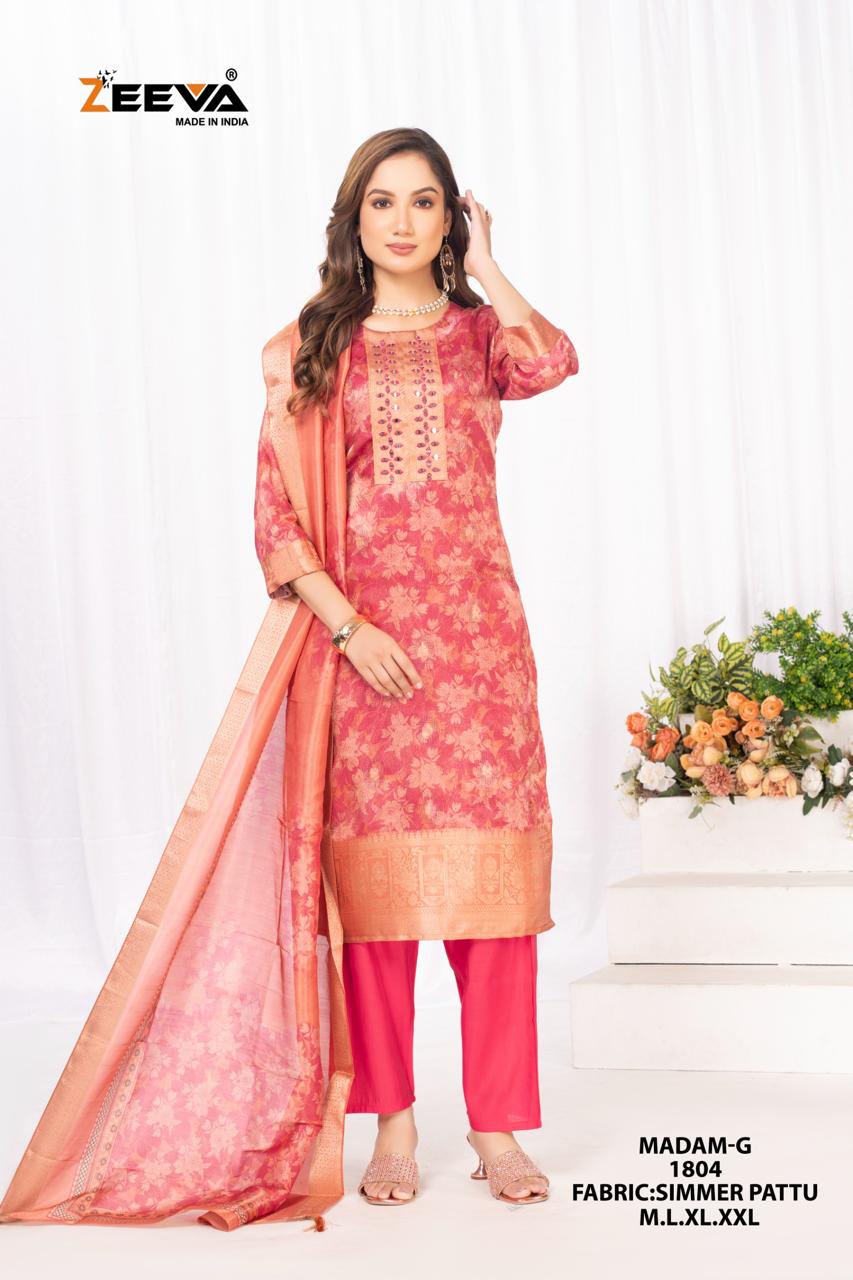 Madam G Zeeva Simmer Readymade Pant Style Suits Wholesaler