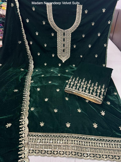 Madam Nayandeep Velvet Suits Wholesale Rate