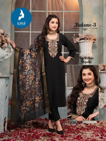 Madame 3 Kaya Roman Silk Readymade Pant Style Suits Manufacturer