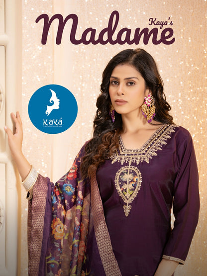 Madame Kaya Roman Silk Readymade Pant Style Suits Supplier India