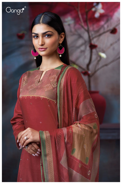 Maddie 3728 Ganga Cotton Satin Plazzo Style Suits Manufacturer