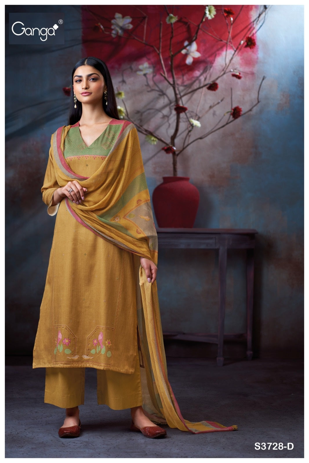 Maddie 3728 Ganga Cotton Satin Plazzo Style Suits Manufacturer