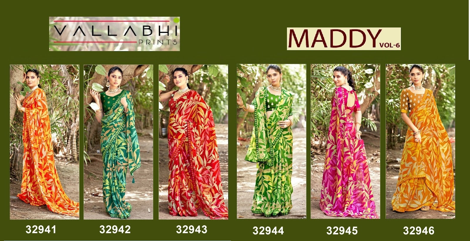 Maddy 6 Vallabhi Prints Georgette Sarees Supplier India