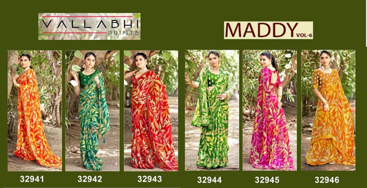 Maddy 6 Vallabhi Prints Georgette Sarees Supplier India