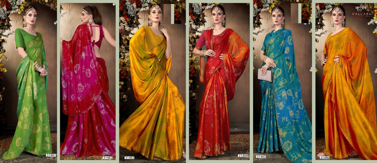Madelyn Vol 11 Vallabhi Prints Chiffon Sarees Manufacturer India
