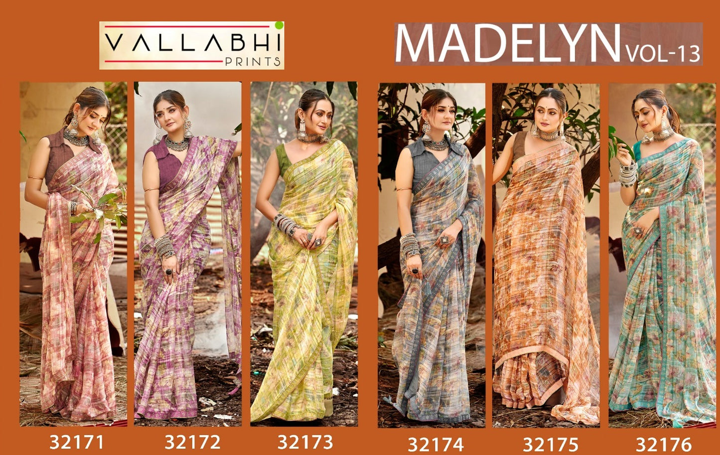 Madelyn Vol 13 Vallabhi Prints Georgette Sarees Exporter Gujarat