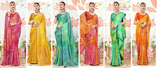 Madelyn Vol 8 Vallabhi Prints Chiffon Sarees Wholesaler