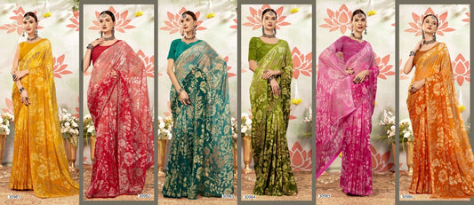 Madelyn Vol 9 Vallabhi Prints Chiffon Sarees Exporter