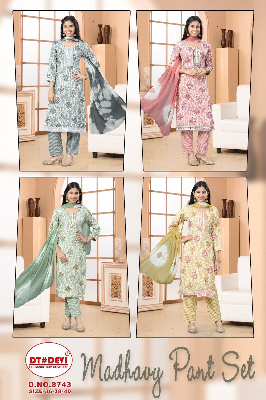 Madhavy 8743 Dt Devi Capsule Girls Readymade Pant Suits Supplier