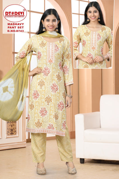 Madhavy 8743 Dt Devi Capsule Girls Readymade Pant Suits Supplier