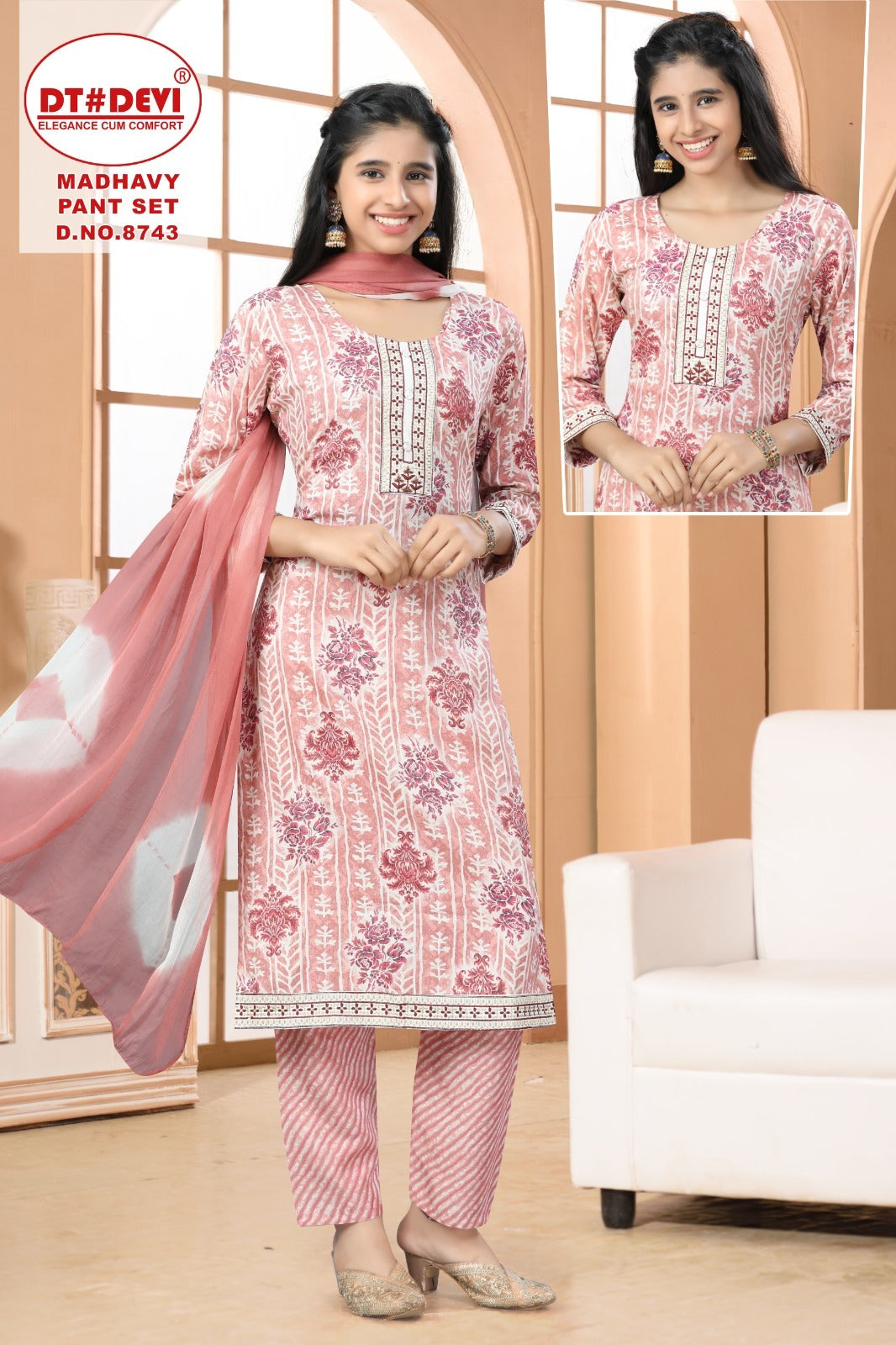 Madhavy 8743 Dt Devi Capsule Girls Readymade Pant Suits Supplier