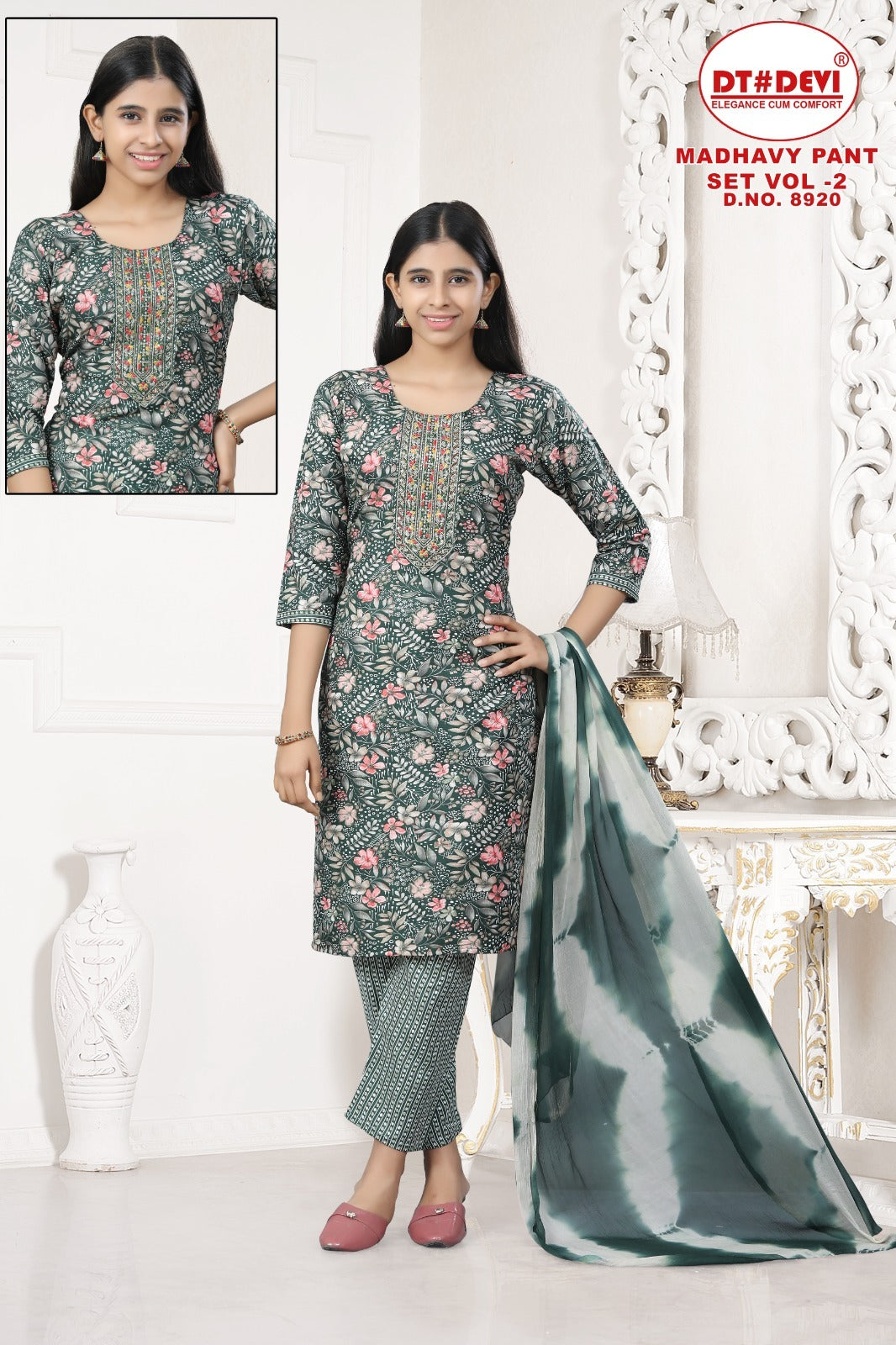 Madhavy Vol 2 8920 Dt Devi Rayon Girls Readymade Pant Suits Manufacturer Ahmedabad