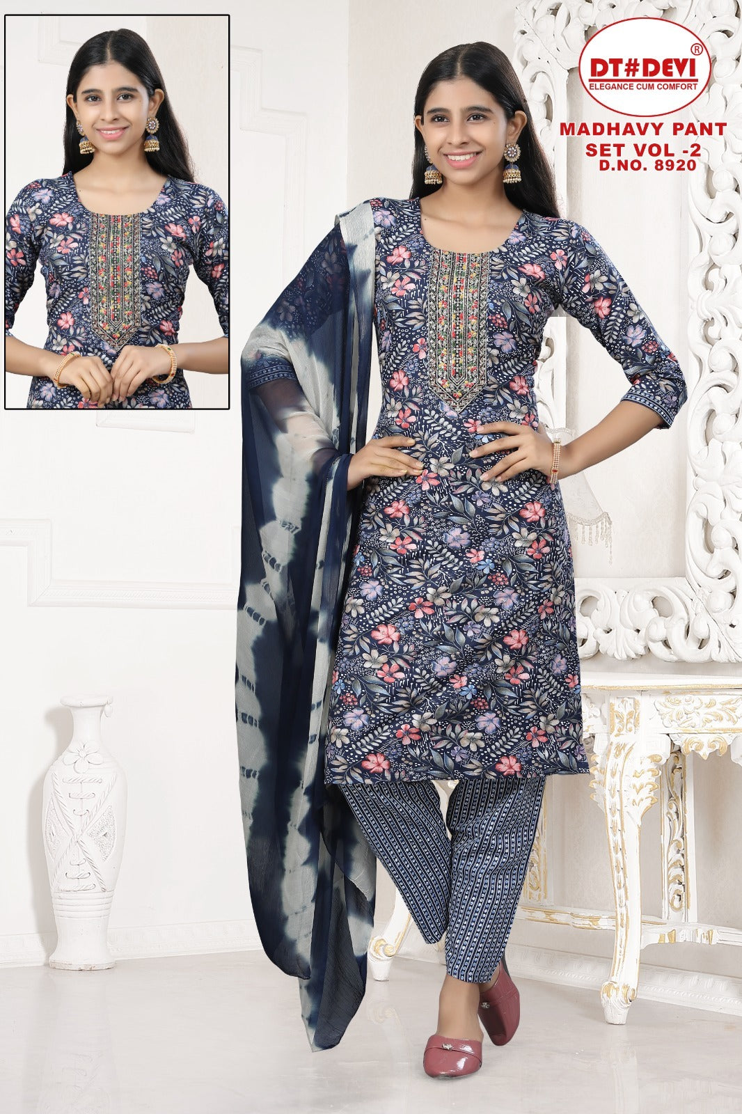 Madhavy Vol 2 8920 Dt Devi Rayon Girls Readymade Pant Suits Manufacturer Ahmedabad