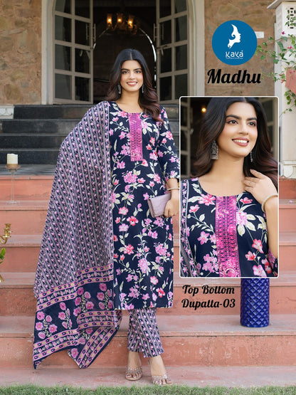 Madhu Kaya Readymade Cotton Pant Suits Wholesale Rate