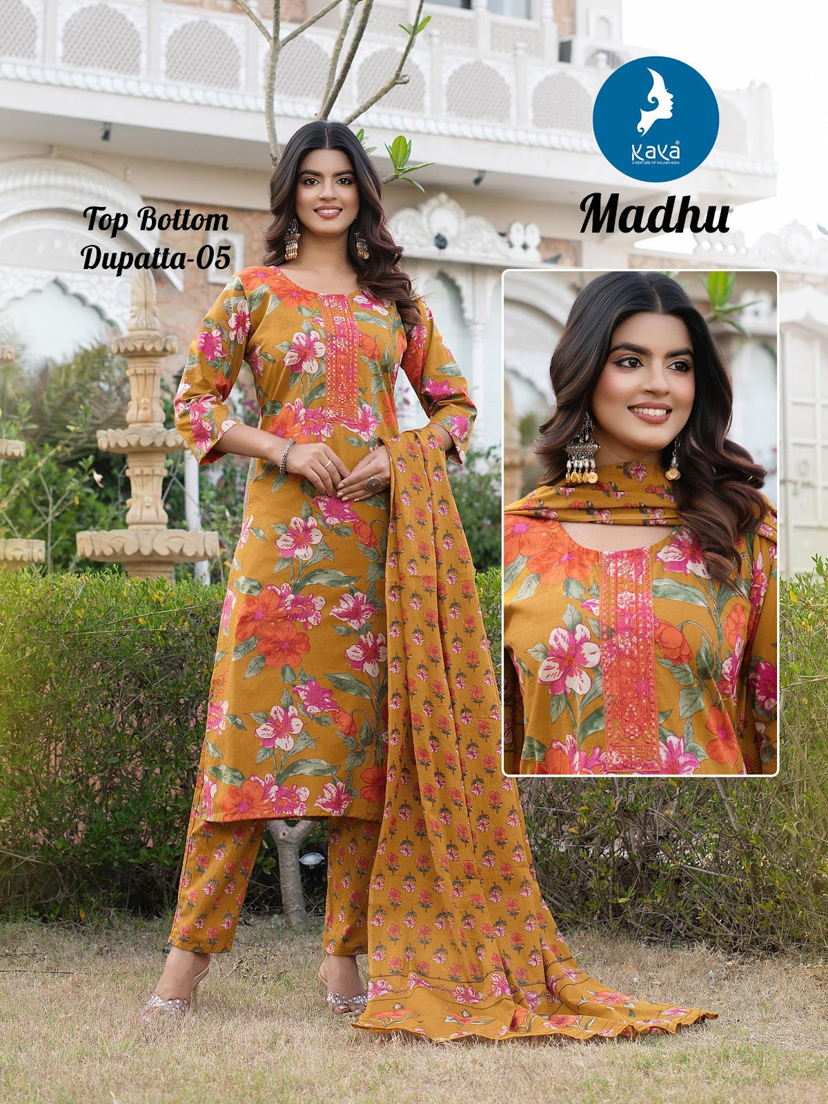 Madhu Kaya Readymade Cotton Pant Suits Wholesale Rate
