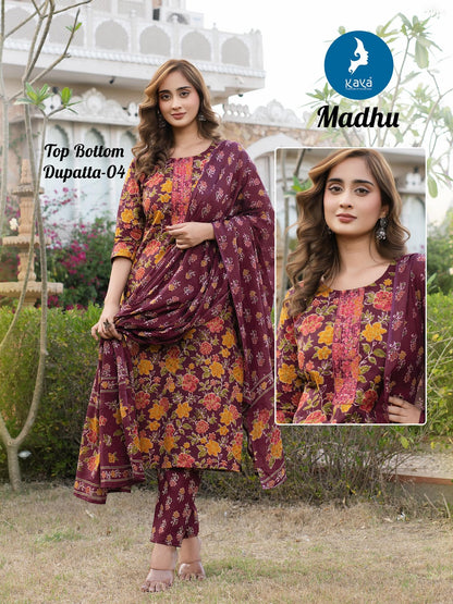 Madhu Kaya Readymade Cotton Pant Suits Wholesale Rate