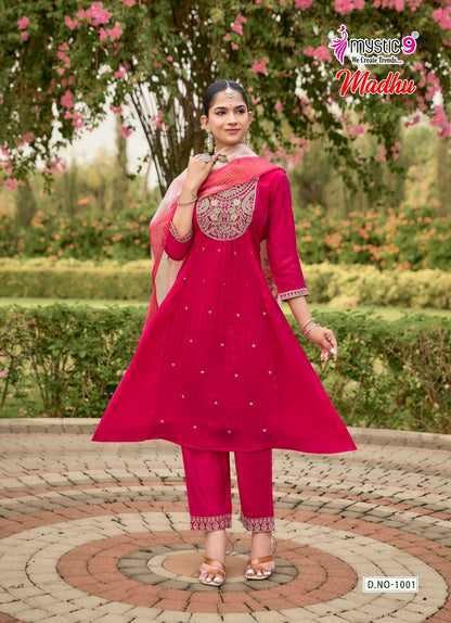 Madhu Vol 1 Rakshabandhan Special Mystic 9 Chanderi Readymade Anarkali Suits Wholesaler India