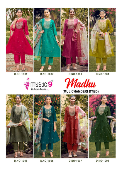 Madhu Vol 1 Rakshabandhan Special Mystic 9 Chanderi Readymade Anarkali Suits Wholesaler India