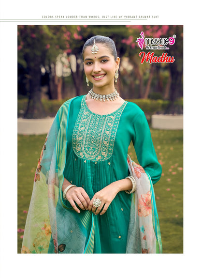 Madhu Vol 1 Rakshabandhan Special Mystic 9 Chanderi Readymade Anarkali Suits Wholesaler India