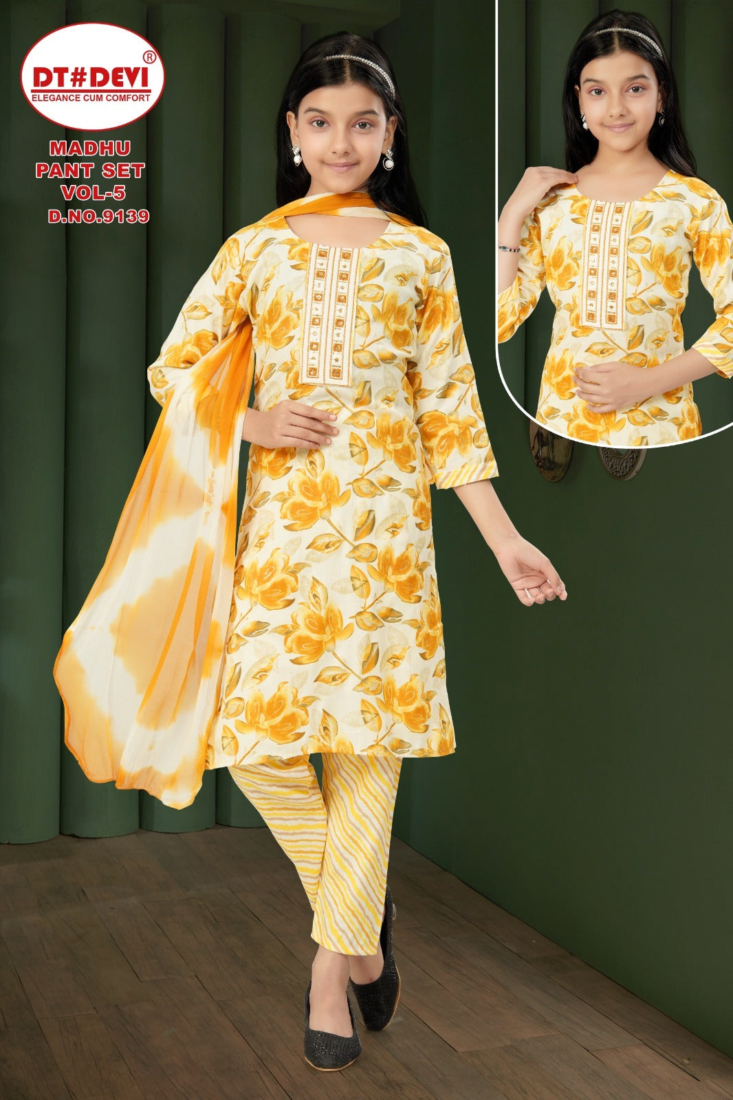 Madhu Vol 5 Dn 9139 Dt Devi Capsule Girls Readymade Pant Suits Supplier Gujarat