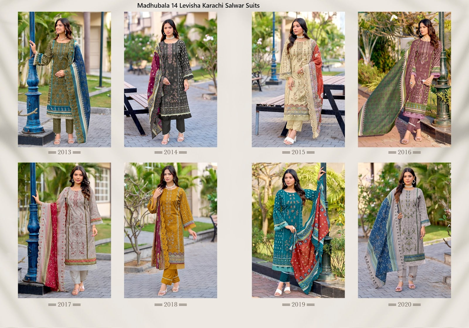 Madhubala 14 Levisha Cambric Lawn Karachi Salwar Suits Exporter