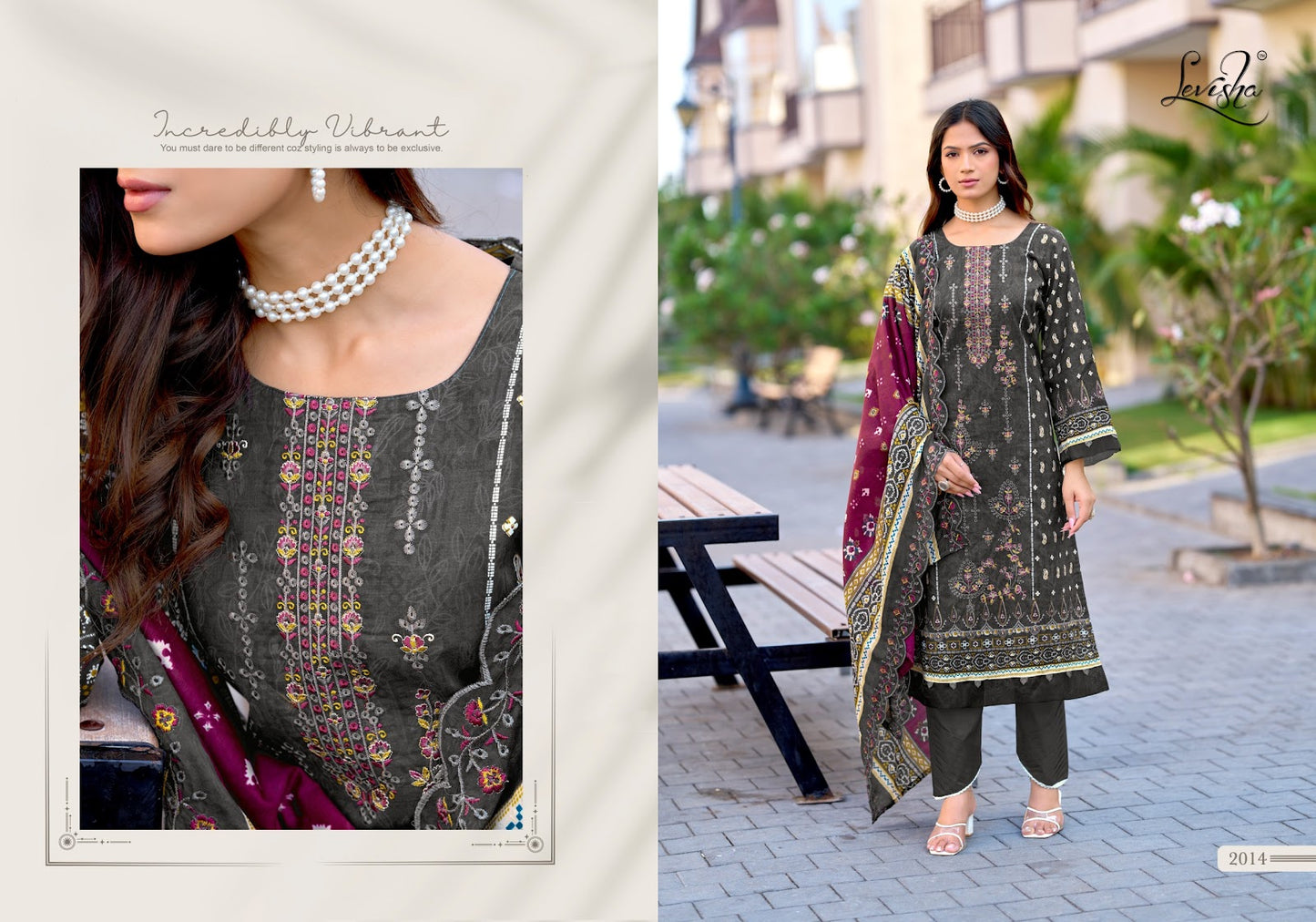 Madhubala 14 Levisha Cambric Lawn Karachi Salwar Suits Exporter