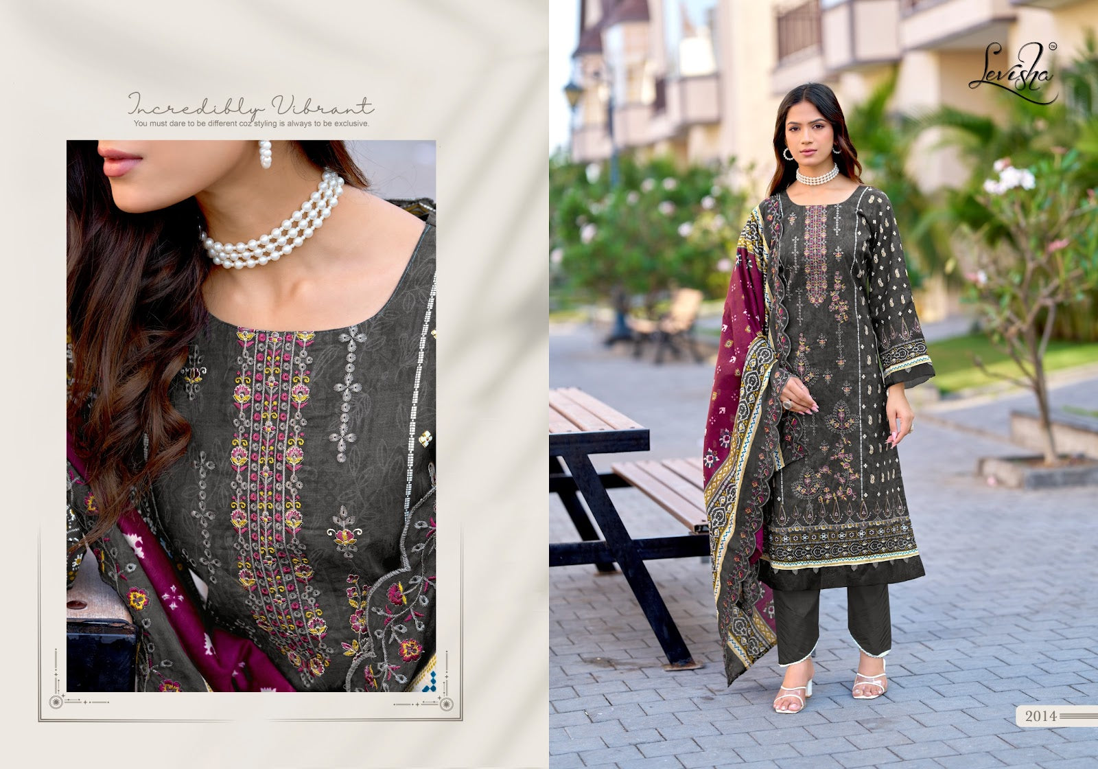 Madhubala 14 Levisha Cambric Lawn Karachi Salwar Suits Exporter