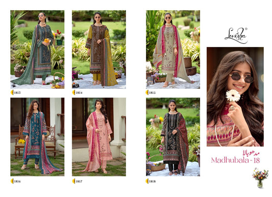 Madhubala 18 Levisha Lawn Cotton Karachi Salwar Suits Manufacturer Gujarat