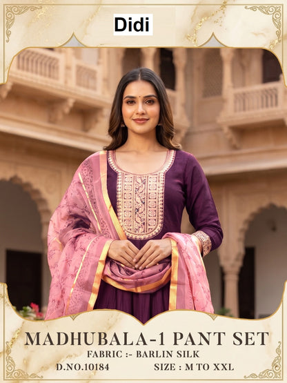 Madhubala 1 Dn 10184 Didi Berlin Silk Readymade Anarkali Suits Exporter India