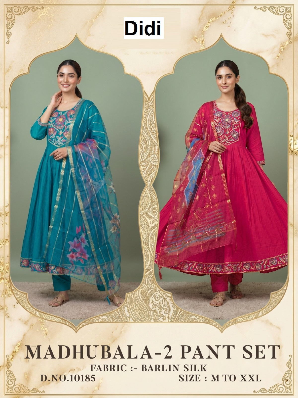 Madhubala 2 Dn 10185 Didi Berlin Silk Readymade Anarkali Suits Supplier India