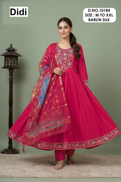 Madhubala 2 Dn 10185 Didi Berlin Silk Readymade Anarkali Suits Supplier India