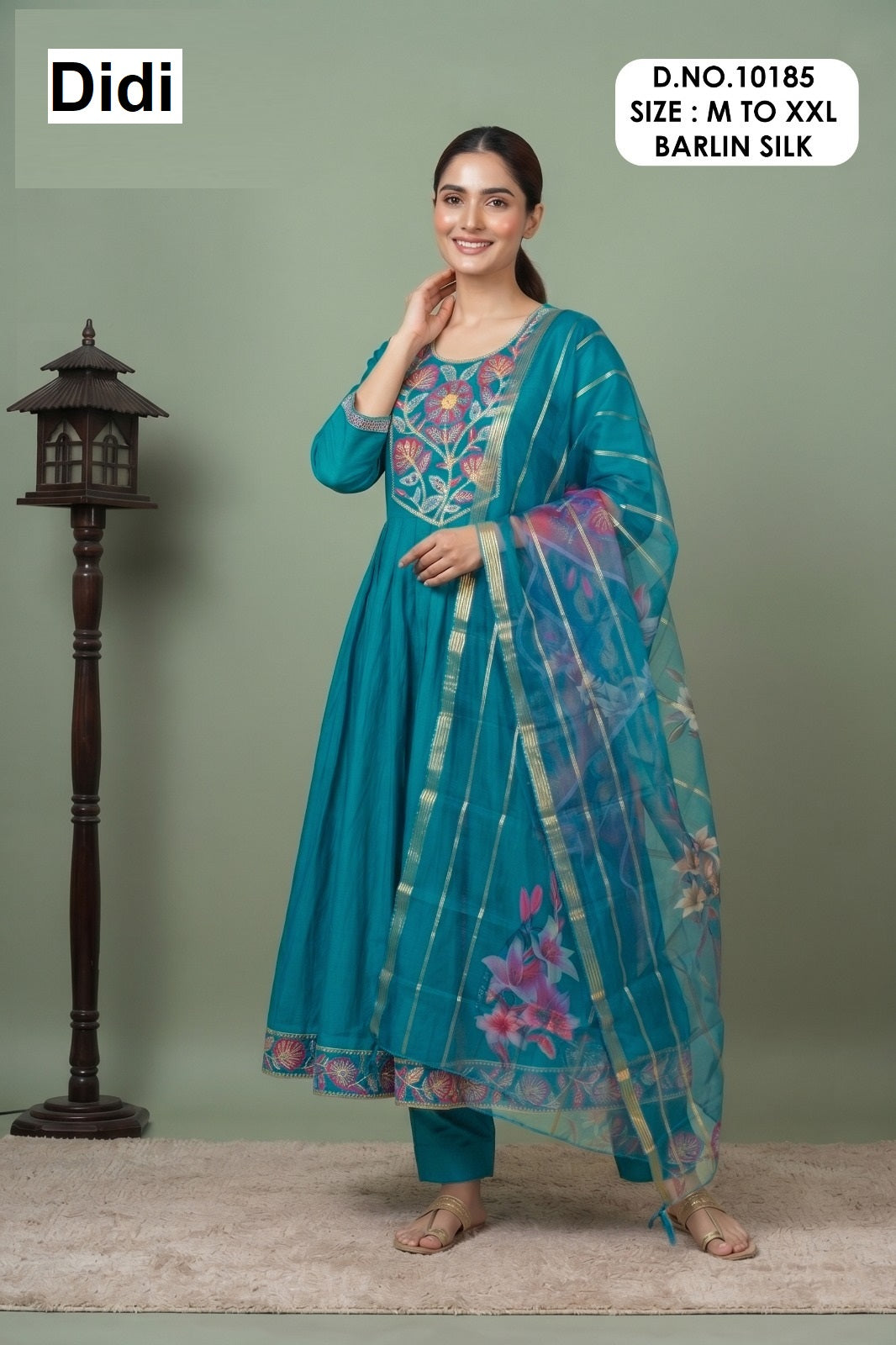 Madhubala 2 Dn 10185 Didi Berlin Silk Readymade Anarkali Suits Supplier India