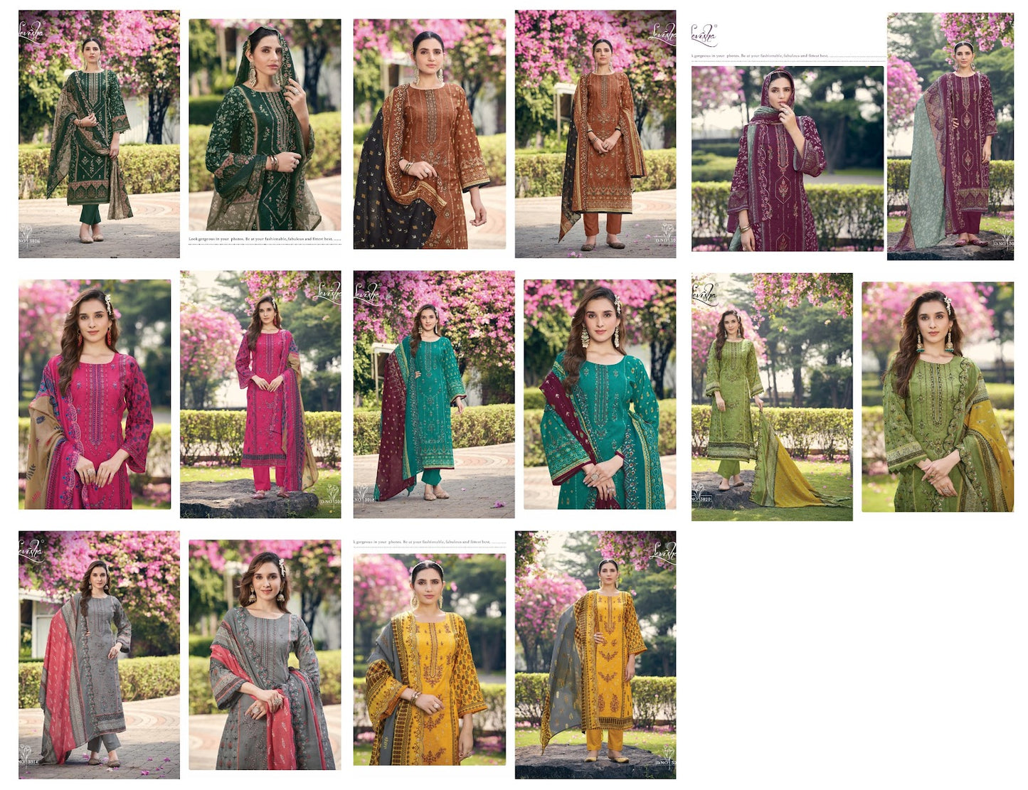 Madhubala 3 Levisha Cambric Lawn Pant Style Suits Exporter