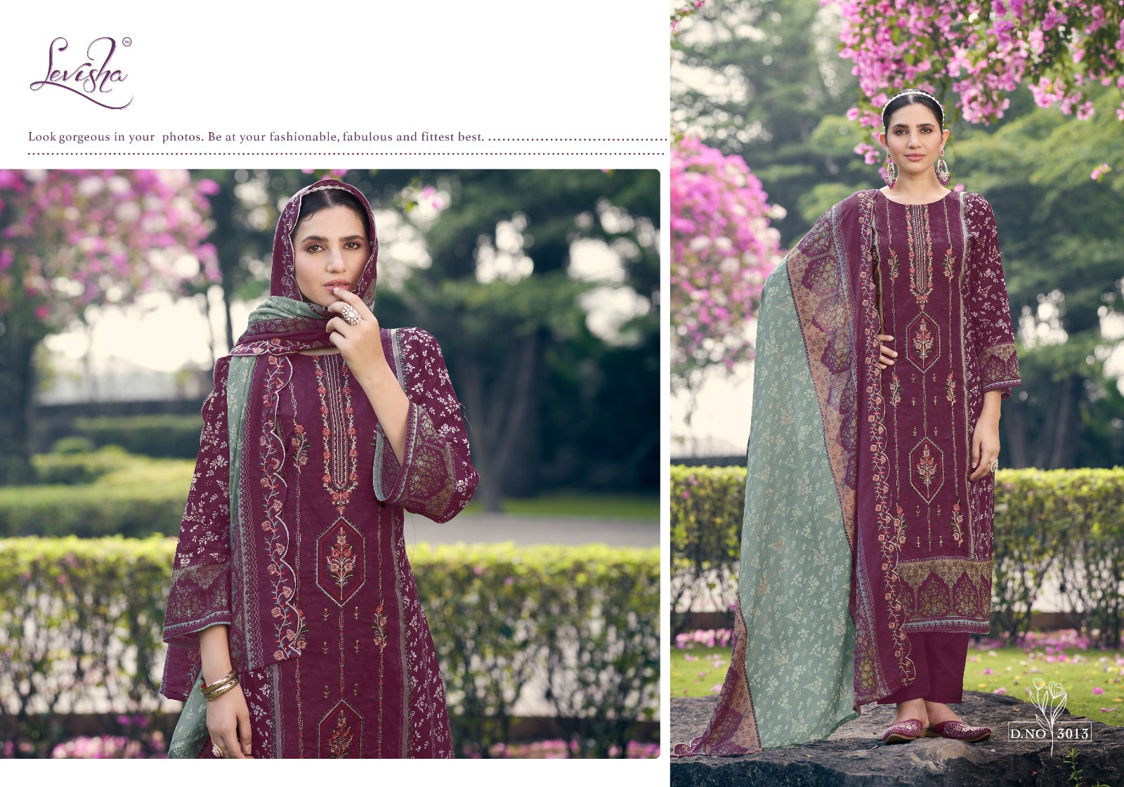 Madhubala 3 Levisha Cambric Lawn Pant Style Suits Exporter