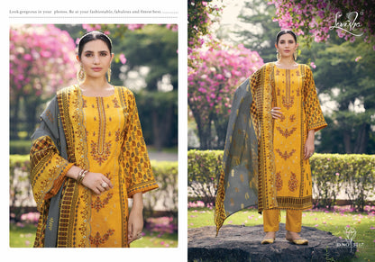 Madhubala 3 Levisha Cambric Lawn Pant Style Suits Exporter