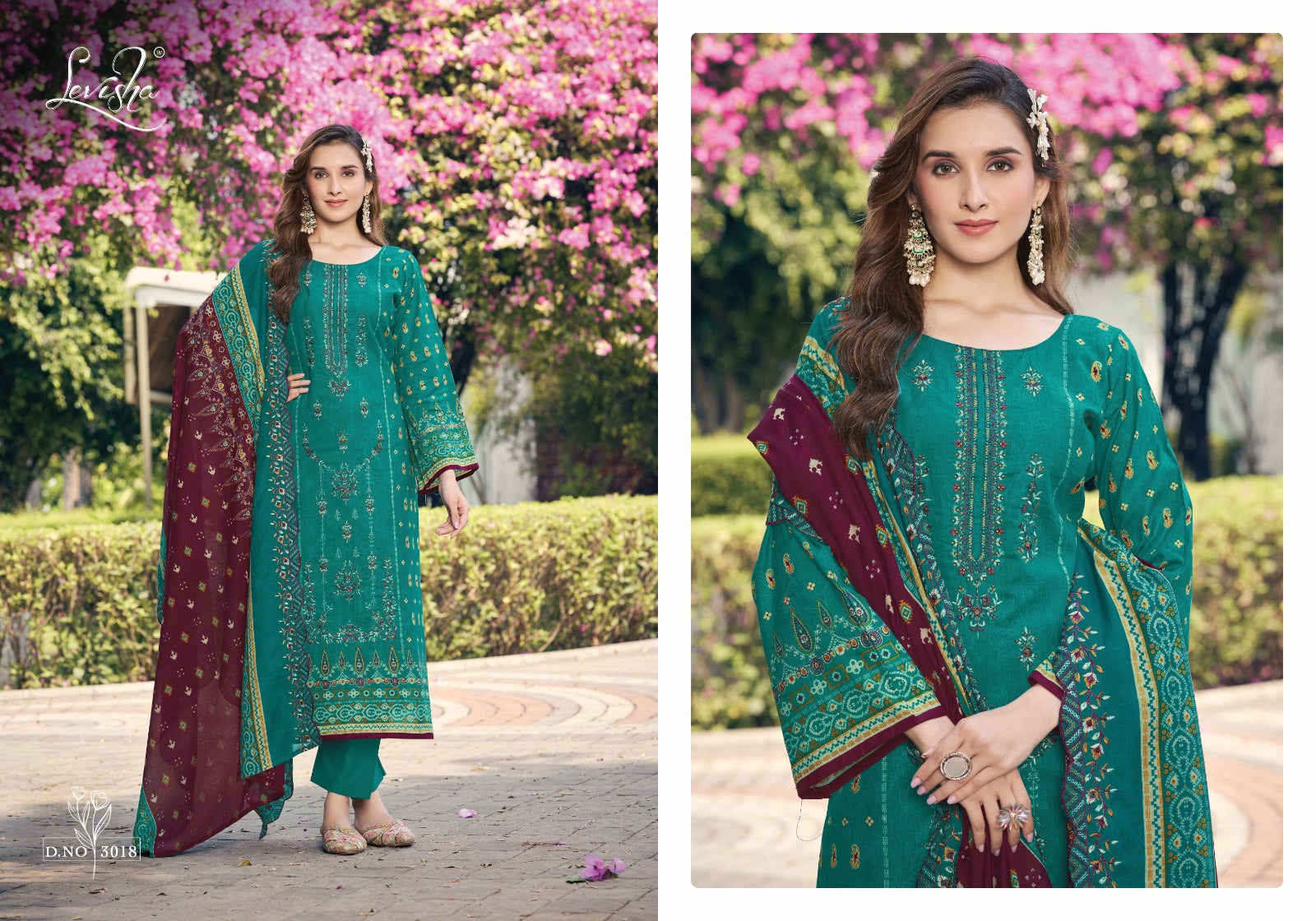 Madhubala 3 Levisha Cambric Lawn Pant Style Suits Exporter